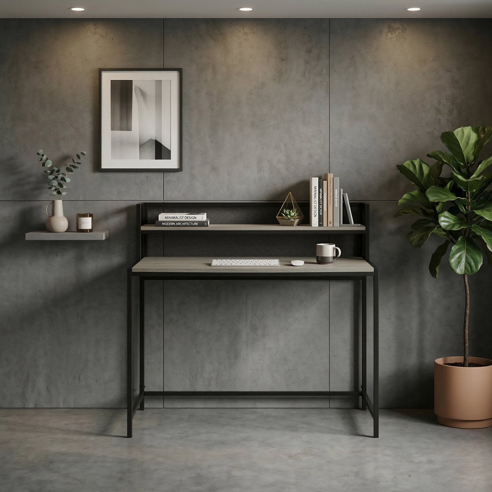 パソコンデスク グレー