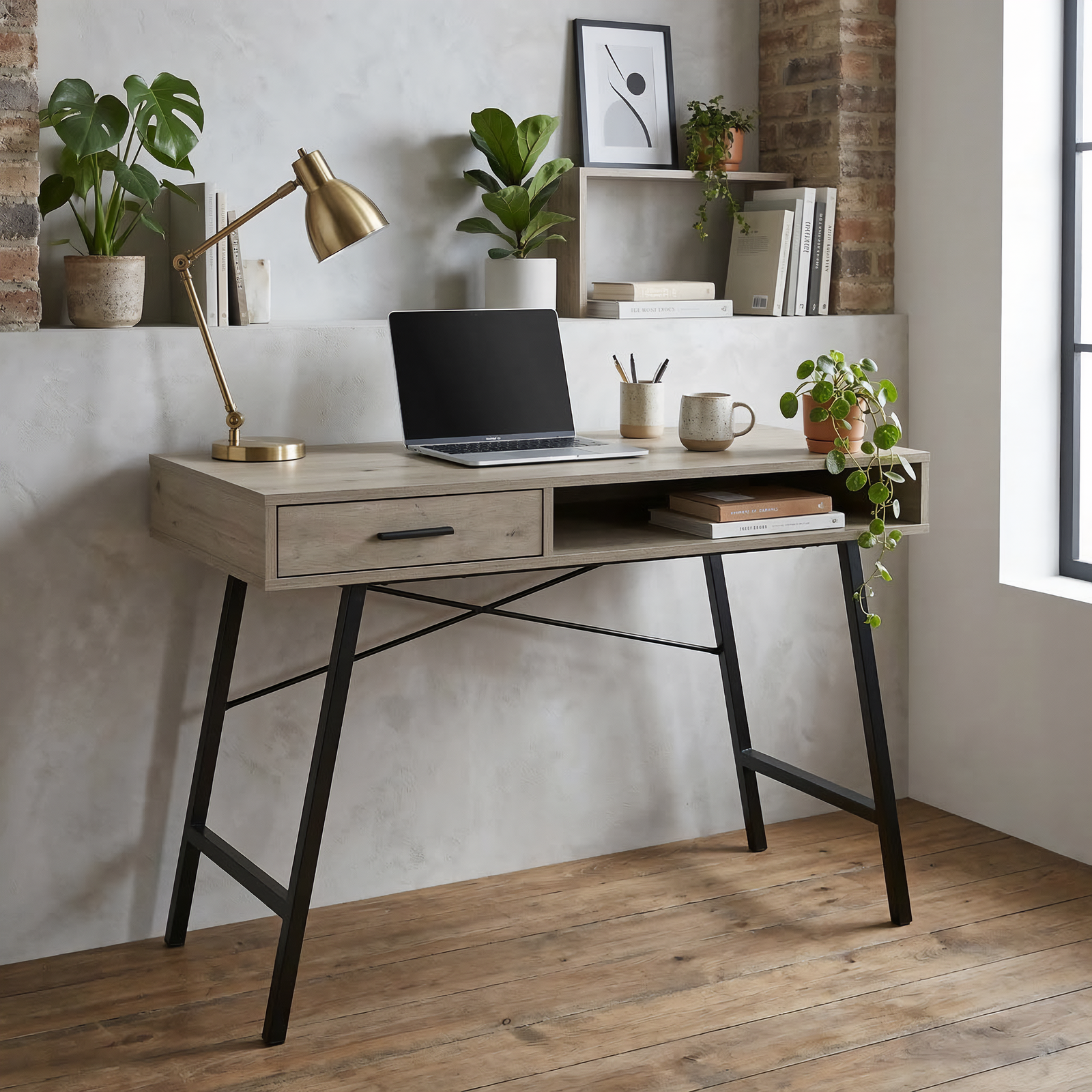 パソコンデスク グレー