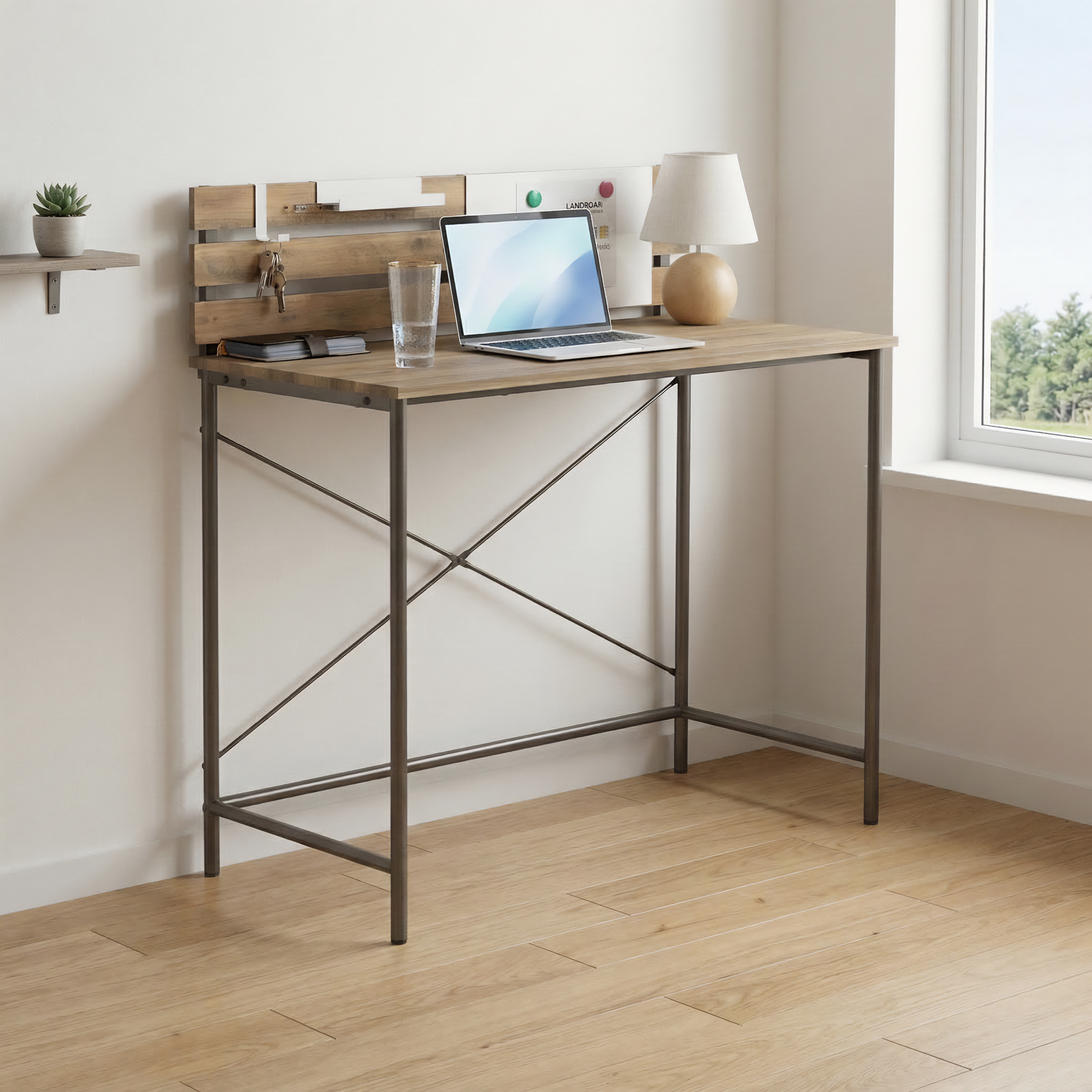 パソコンデスク ブラウン